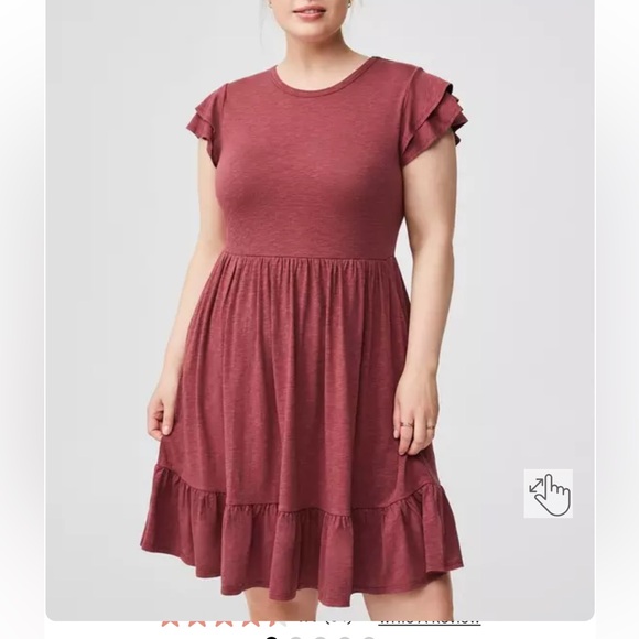 Double Ruffle Sleeve Mini Dress - Picture 2 of 8